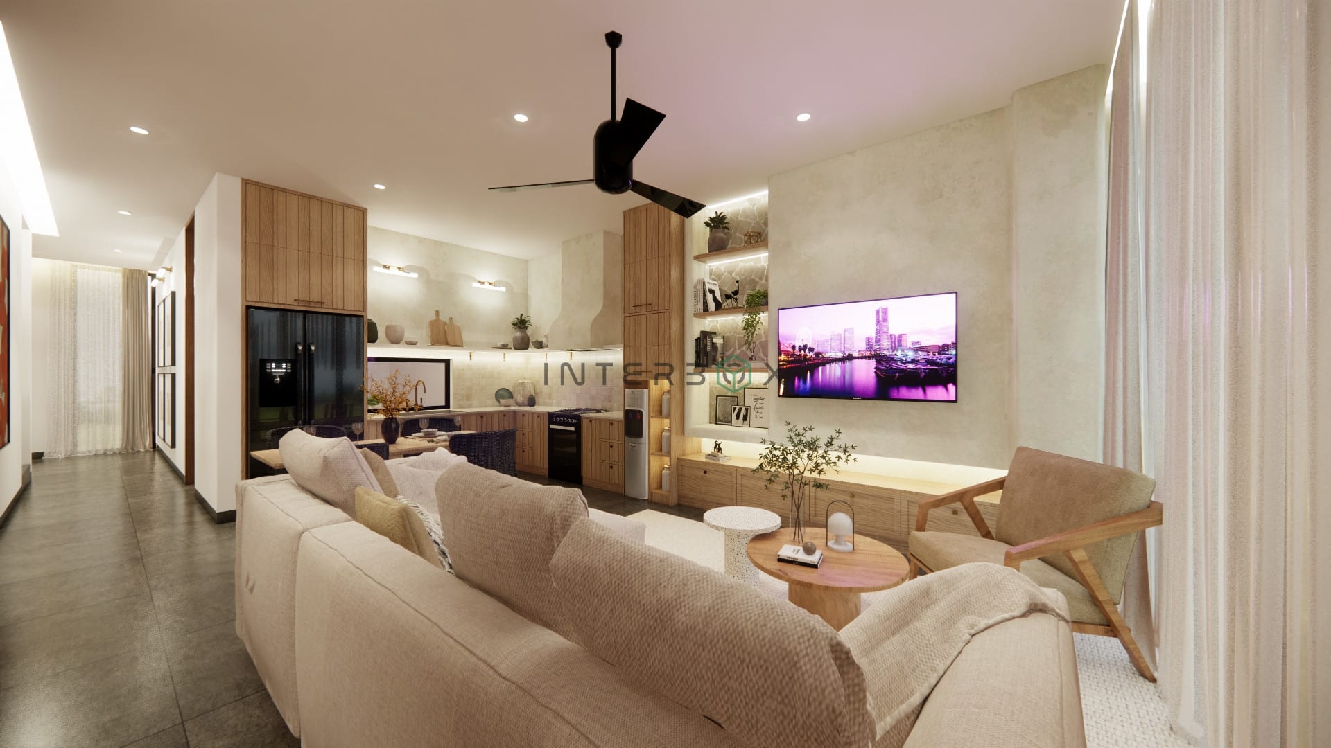 Bali Vibes Living Room and Kitchen