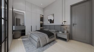 Perfect Serenity in Shades of Gray and White Bedroom