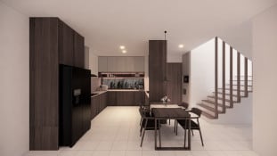 Japandi Kitchen and Breakfast Area