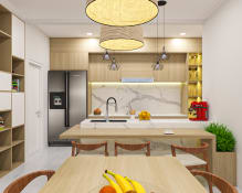 Kitchen with Island and Dining Space