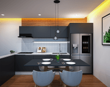 Dark Ambiance Kitchen Set Interior
