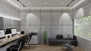 Modern Industrial-Style Home Office for Interior Designers