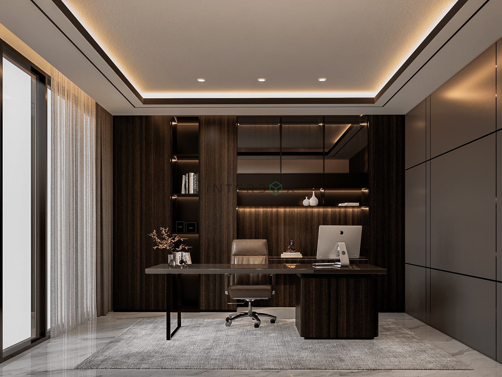 MODERN MINIMALIST HOME OFFICE - DARK TONE