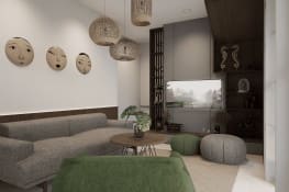 living room semi open space