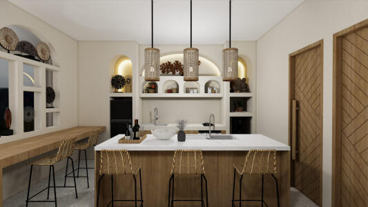 Scandinavian-Wabi Sabi Kitchen and Dinning Area